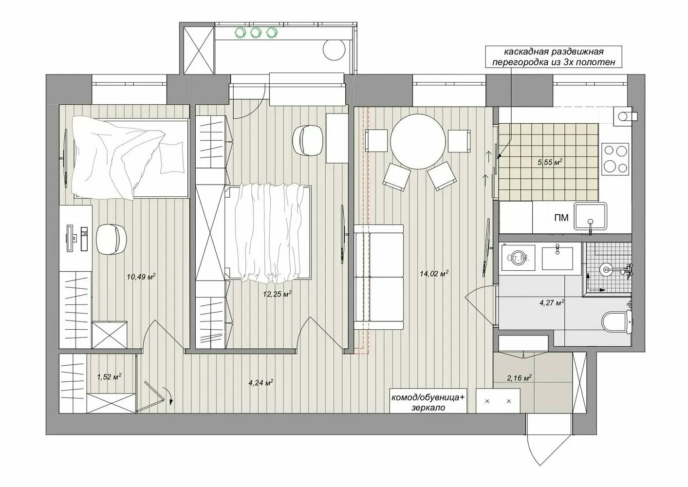 Photo: style, renovation, Khrushchyovka, 3 rooms, 40-60 sqm, Khrushchyovka interior – photo on our website