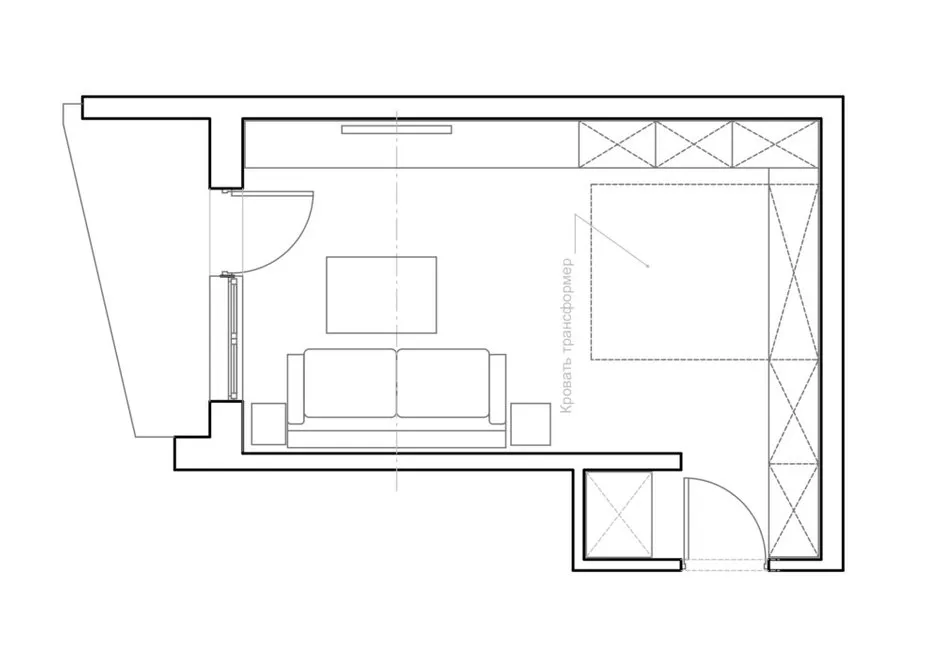 照片：风格布局，公寓，搬迁，II-57，板式房屋，2室，40-60平方米，室内百科全书，伊琳娜·斯捷潘茨 – 我们网站上的照片