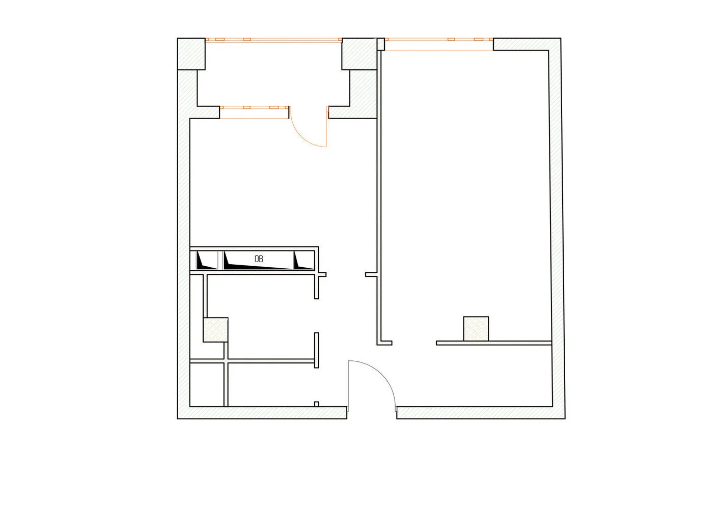 Фотография: Планировки в стиле , Современный, Квартира, Перепланировка, 2 комнаты, 40-60 метров, Олеся Березовская – фото на нашем сайте