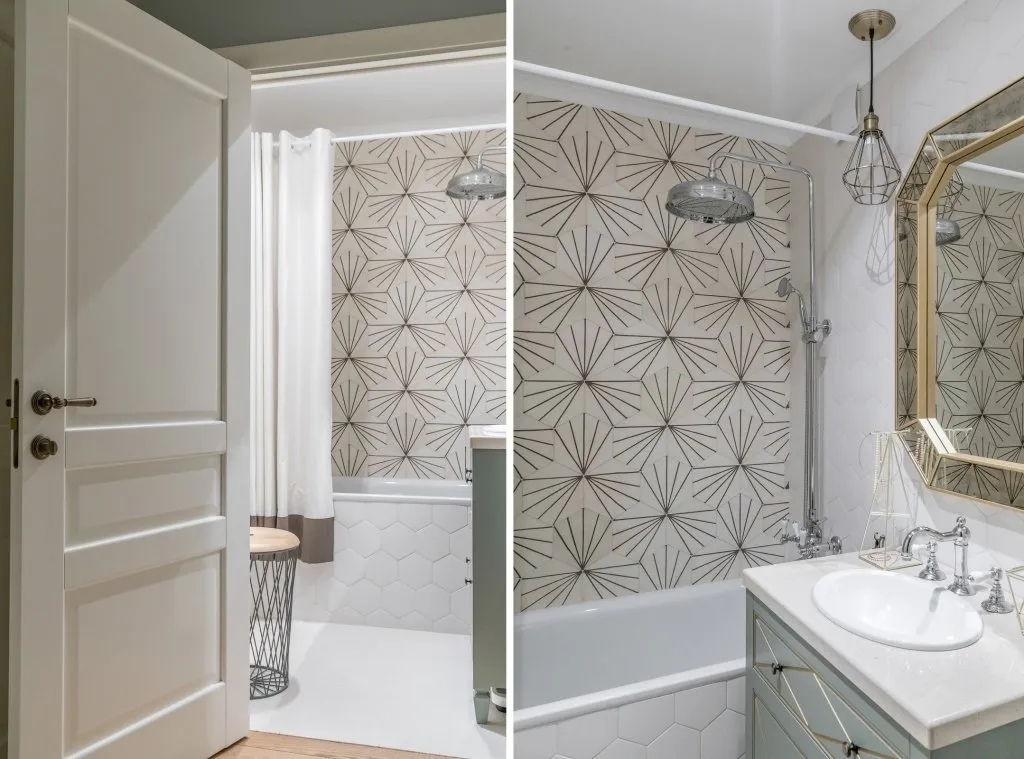 三居室公寓“斯大林时代”浴室。设计：娜迪亚·扎托娃，Enjoy Home