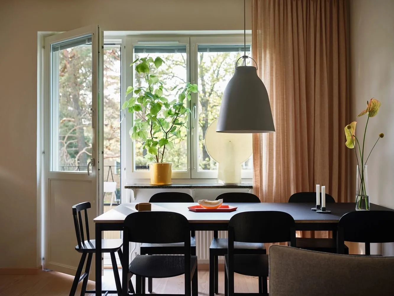 Photo: Scandinavian living room, Interior decoration, Sweden, Stockholm – photo on our website