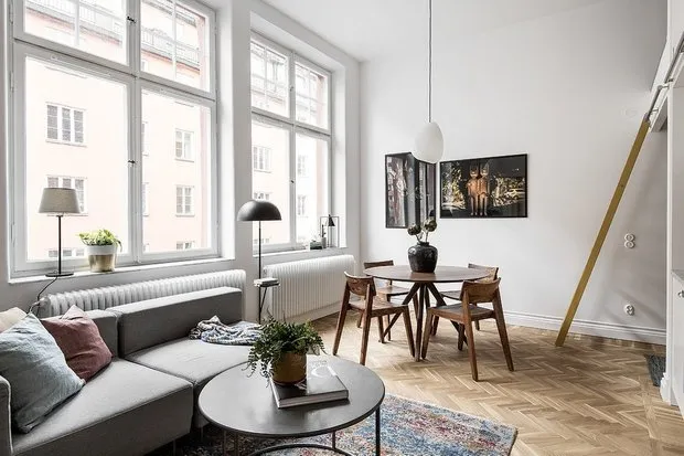 Фотография: Гостиная в стиле Скандинавский, Декор интерьера, Малогабаритная квартира, Квартира, Швеция, до 40 метров – фото на нашем сайте