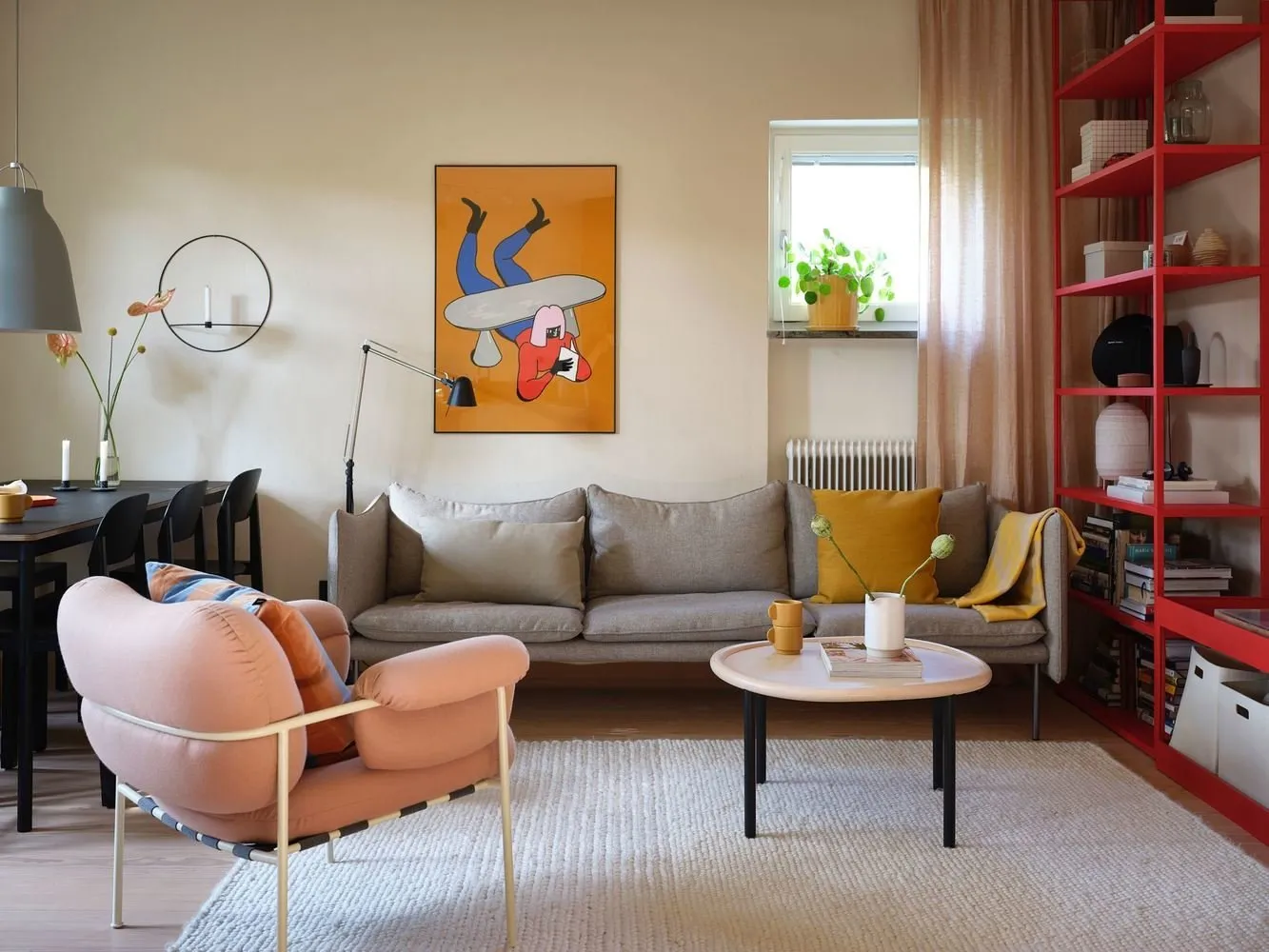 Photo: Scandinavian living room, Interior decoration, Sweden, Stockholm – photo on our website