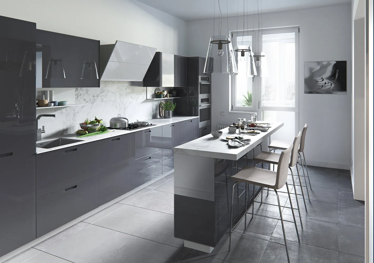 照片:现代风格厨房与餐厅、客厅、室内装饰、技巧,玛琳娜·布拉金斯卡娅 – 我们网站上的照片