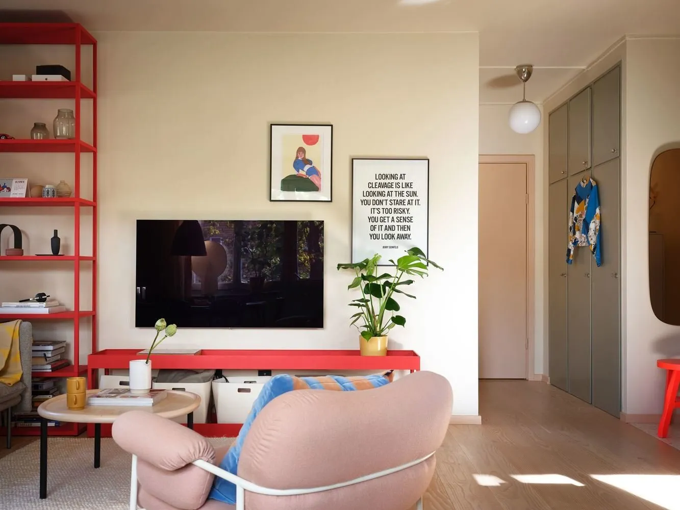 Photo: Scandinavian living room, Interior decoration, Sweden, Stockholm – photo on our website