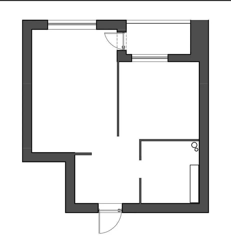 照片：现代风格平面图，公寓，改造，莫斯科，混凝土楼，40-60平方米，安娜·莫贾罗 – 网站上的照片