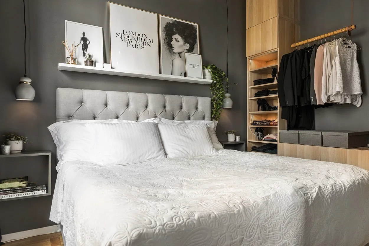 照片：时尚风格，室内装饰，紧凑型公寓，两居室公寓 – 我们网站上的照片