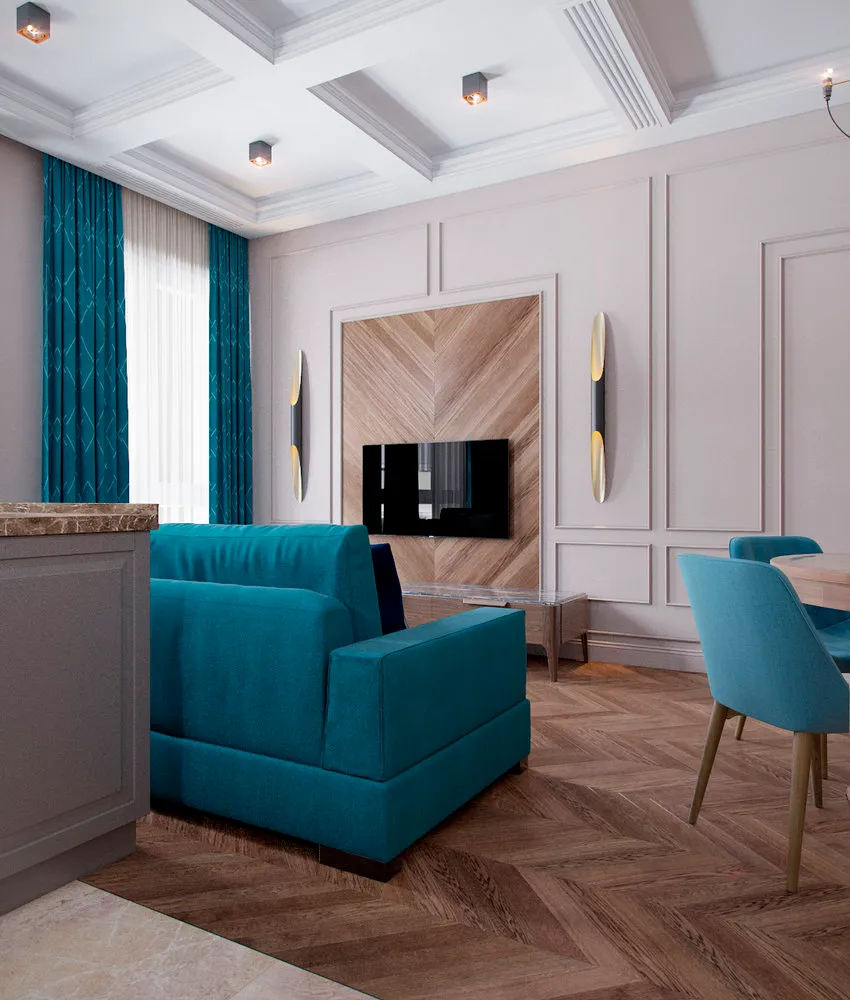 照片：古典风格客厅，现代，公寓，每周项目，哈巴罗夫斯克，Ekaterina Popova，莫斯科地区，Studio 3.14，Timur Abdrakhmanov，Boris Komarovsky，新建筑，Alena Gorskaya，框架房屋，4+房间，超过90平方米 – 我们网站上的照片