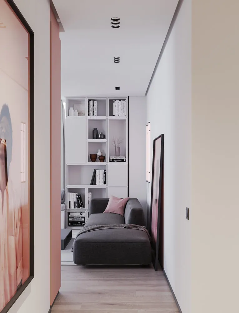 照片:现代风格客厅,公寓,粉色,指南,叶莲娜·伊万诺娃,伊琳娜·马尔克曼,伊琳娜·基里耶娃,亚历山大·阿恩戈尔特,叶莲娜·涅恰耶娃 – 我们网站上的照片