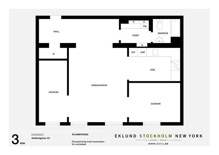 照片:室内设计,斯堪的纳维亚风格,公寓,瑞典,3室,60-90平方米 – 网站上的照片