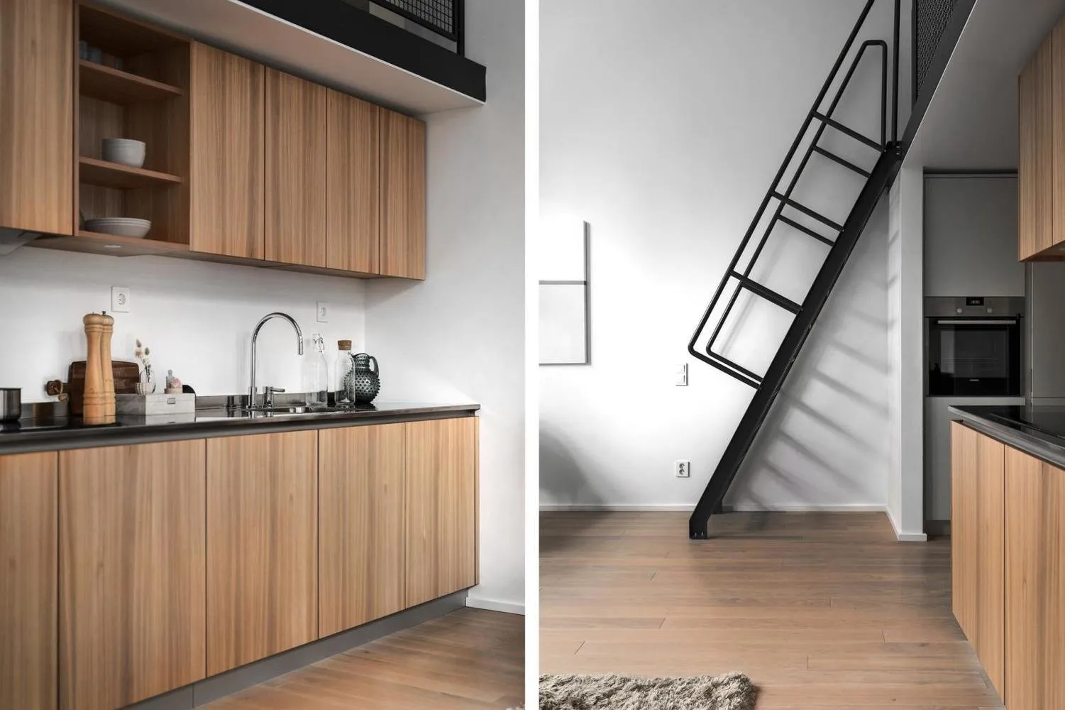 照片：北欧风格，现代，室内装饰，公寓，白色，黑色，米色，2间房，不超过40平方米 – 我们网站上的照片