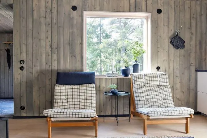 照片：生态风格客厅，室内装饰，房屋，小屋，房屋和小屋——我们网站上的照片