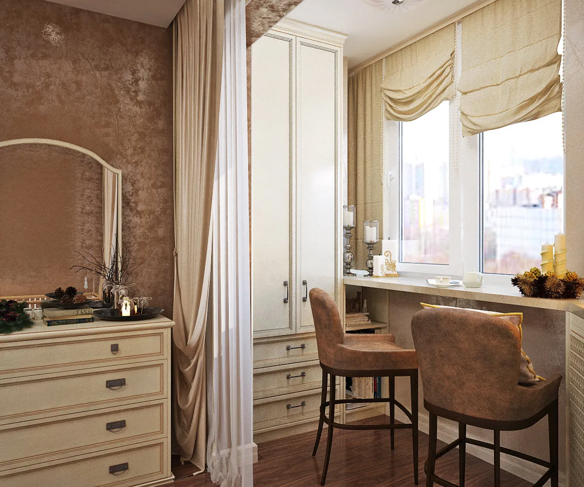 Фото из портфолио Спальня + балкон = единое пространство. – фотографии дизайна интерьеров на нашем сайте