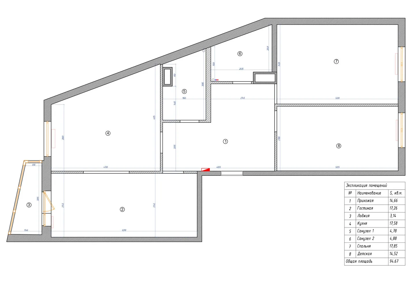 Foto: Planos en estilo Moderno, Apartamento, Proyecto de la Semana, San Petersburgo, Edificio de Hormigón, 4 habitaciones o más, Más de 90 metros cuadrados, Alexandra Sakmarova – foto en nuestro sitio web