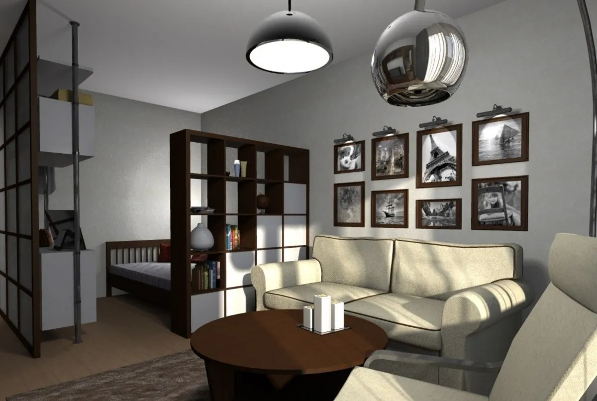 照片:现代风格客厅,技巧 – 我们网站上的照片