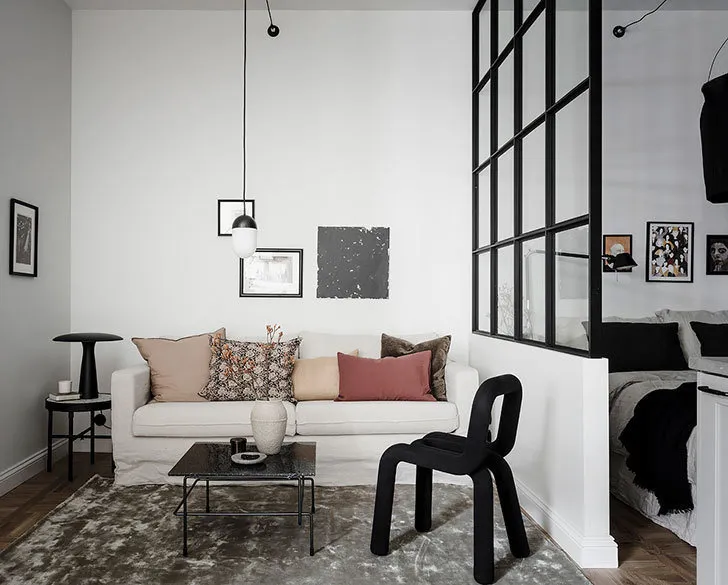 照片：北欧风格客厅，小公寓，公寓，工作室，瑞典，不超过40平方米 – 我们网站上的照片