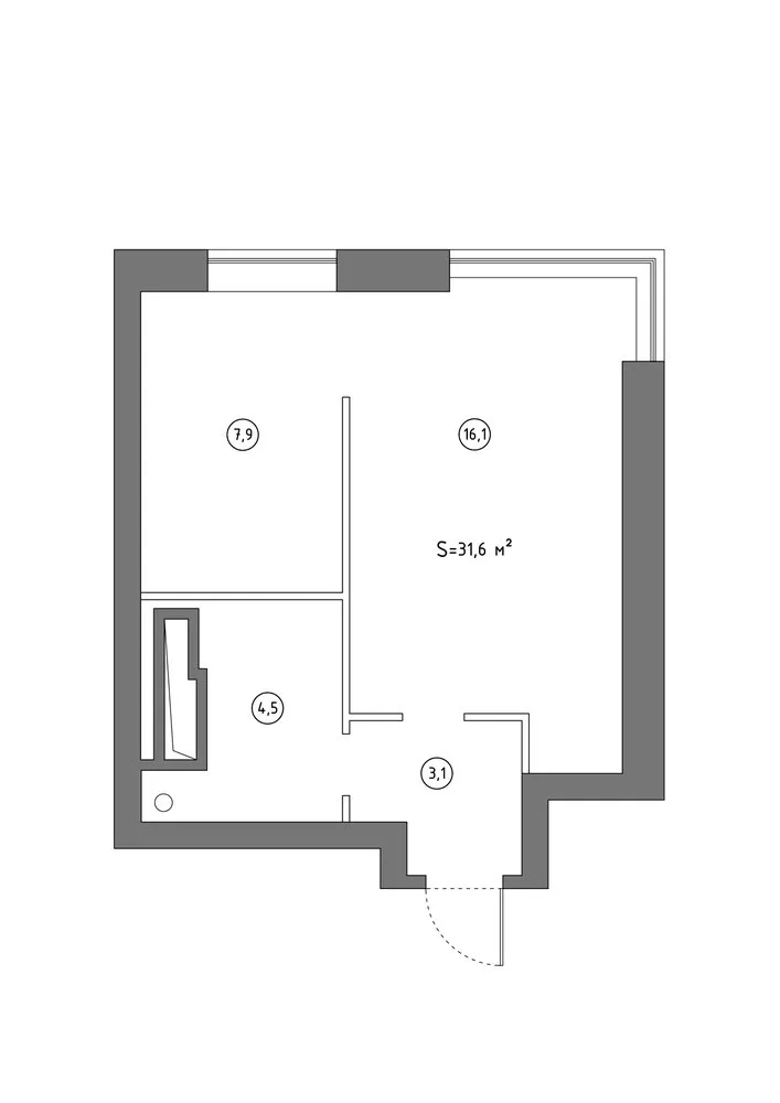 照片：风格布局，公寓，工作室，搬迁，克拉斯诺戈尔斯克，不超过40平方米，安娜斯塔西娅·沙拉波娃 – 我们网站上的照片
