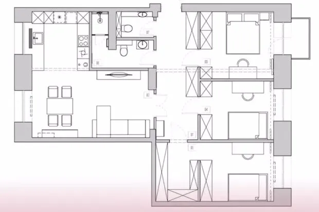 Foto: Estilo, Apartamento, Reparación en la práctica, 4 o más habitaciones, Más de 90 metros cuadrados – fotos en nuestro sitio web