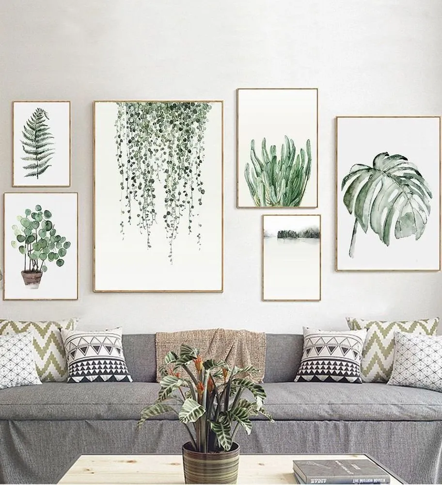 Фотография: Гостиная в стиле Скандинавский, Декор интерьера, Зеленый, растения в горшках в интерьере, комнатные растения для ванной комнаты – фото на нашем сайте