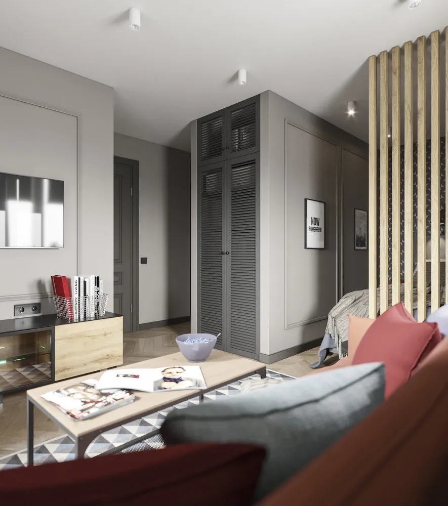 照片：现代风格客厅，公寓，搬迁，莫斯科，1室，40平方米以下，阿拉娜·埃雷缅科 – 我们网站上的照片