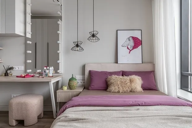 Foto: Dormitorio en estilo Moderno, Apartamento, Proyecto de la Semana, Moscú, 3 habitaciones, Oksana Belozерova – foto en nuestro sitio web