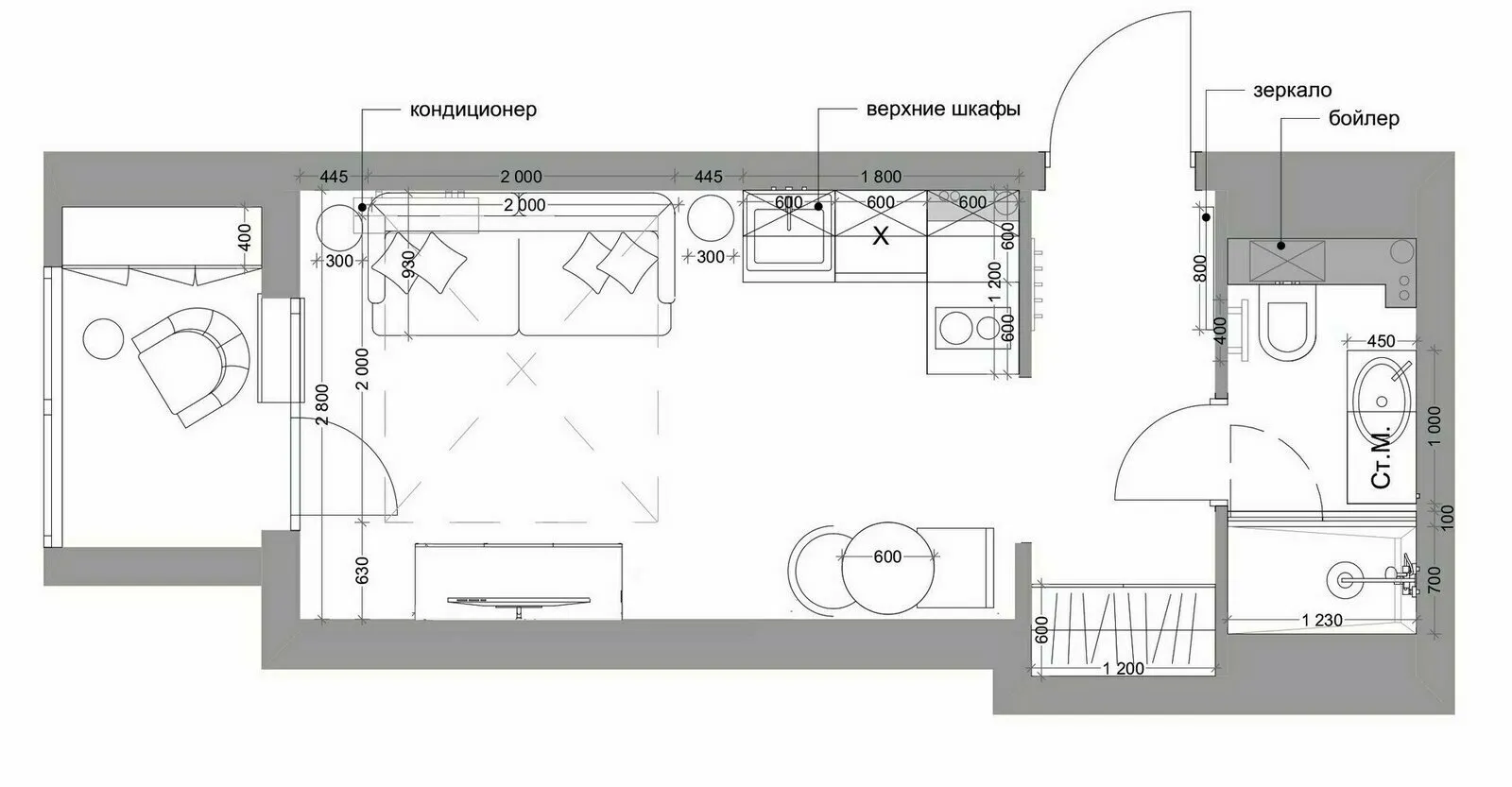 Photo: in style, Studio, Tips, up to 40 sq m – photo on our website