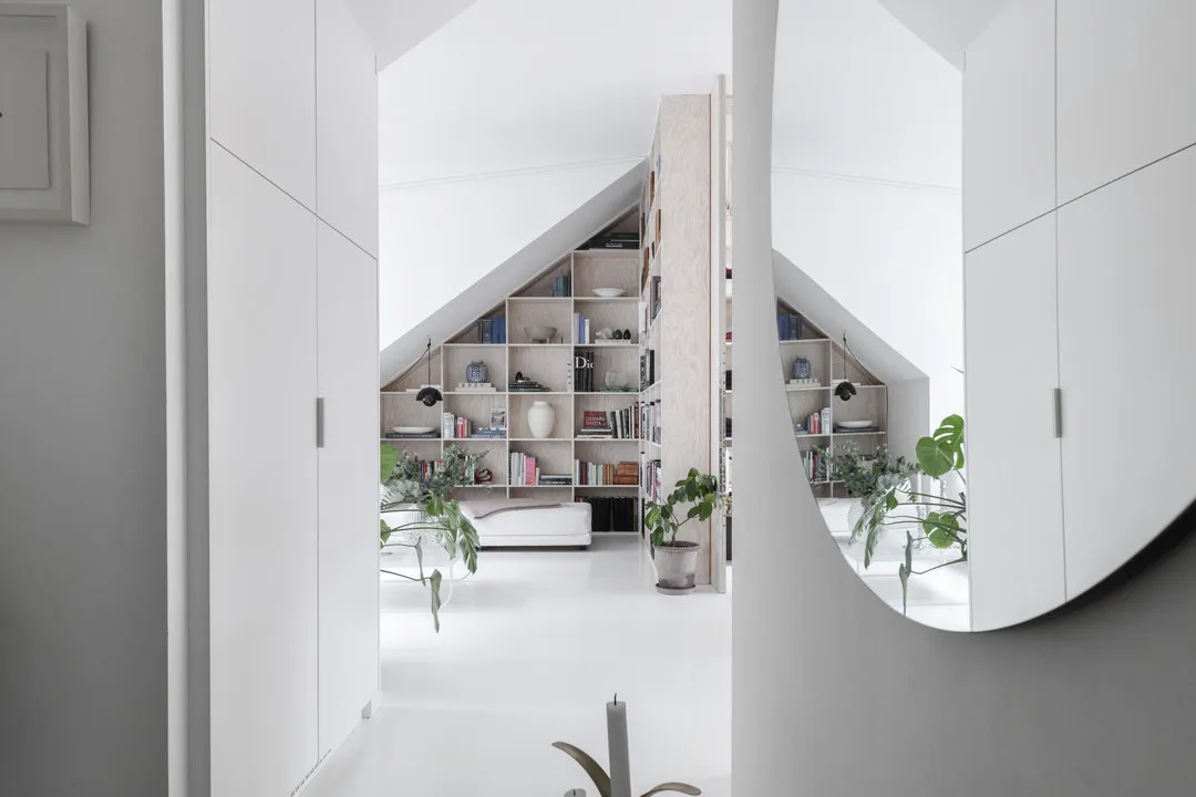 照片：北欧风格走廊，现代，室内装饰，公寓，白色，绿色，米色，40-60平方米 – 我们网站上的照片