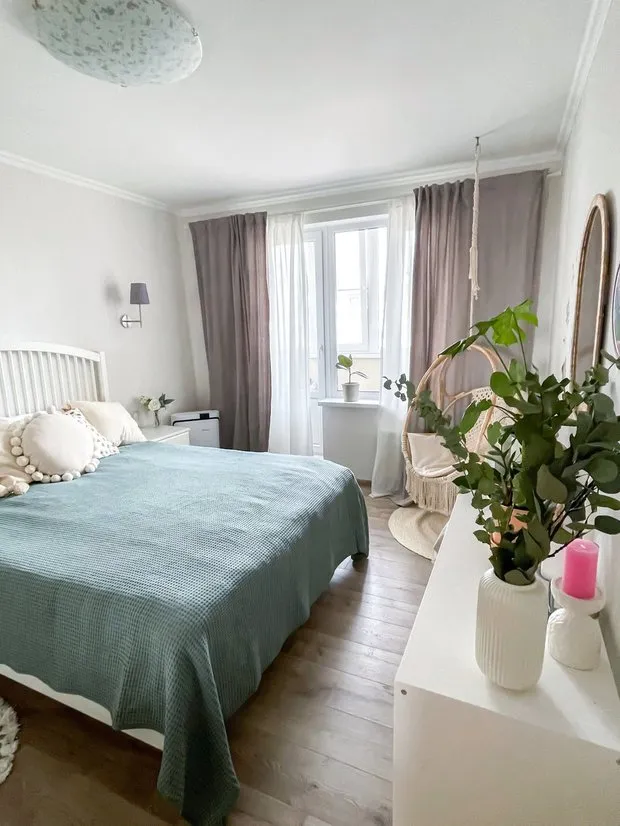 Foto: estilo nórdico, Dormitorio, Nórdico, Reforma práctica, Guía – fotos en nuestro sitio web