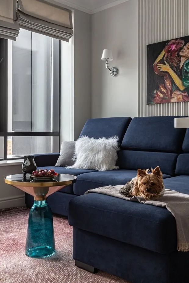 Foto: Sala de estar en estilo Moderno, Apartamento, Proyecto de la Semana, Moscú, 3 habitaciones, Oksana Belozерova – foto en nuestro sitio web