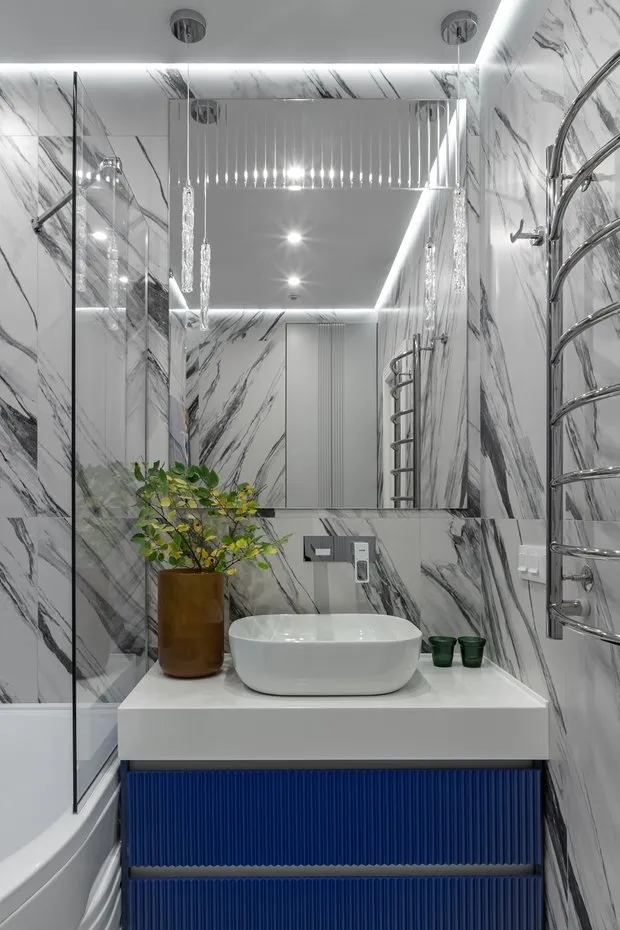 Foto: Baño en estilo Moderno, Apartamento, Proyecto de la Semana, Moscú, 3 habitaciones, Oksana Belozерova – foto en nuestro sitio web