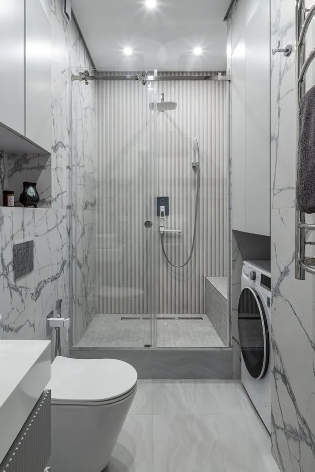 Foto: Baño en estilo Moderno, Apartamento, Proyecto de la Semana, Moscú, 3 habitaciones, Oksana Belozерova – foto en nuestro sitio web