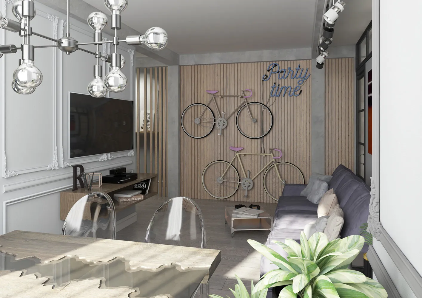 照片：现代风格客厅、在公寓中存放自行车的小贴士、创意与想法、EEDS、Le Atelier、EEDS DESIGN、Olga Solnyshkova、Victoria Mizrzoeva、Nina Pрудникova、Maria Fadeeva、Nadya Karmin、Roman Safonov、Yana Ukhova、INT2_Architecture、Zzburo、ArtEria、Nina Pрудникova's Studio、A3company、A&O Interior Design、网站上的自行车照片