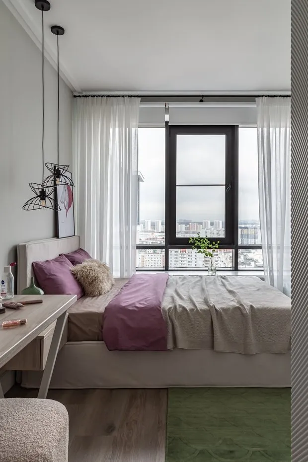 Foto: Dormitorio en estilo Moderno, Apartamento, Proyecto de la Semana, Moscú, 3 habitaciones, Oksana Belozерova – foto en nuestro sitio web