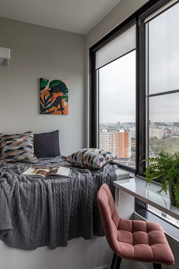 Foto: Balcón en estilo Moderno, Apartamento, Proyecto de la Semana, Moscú, 3 habitaciones, Oksana Belozерova – foto en nuestro sitio web