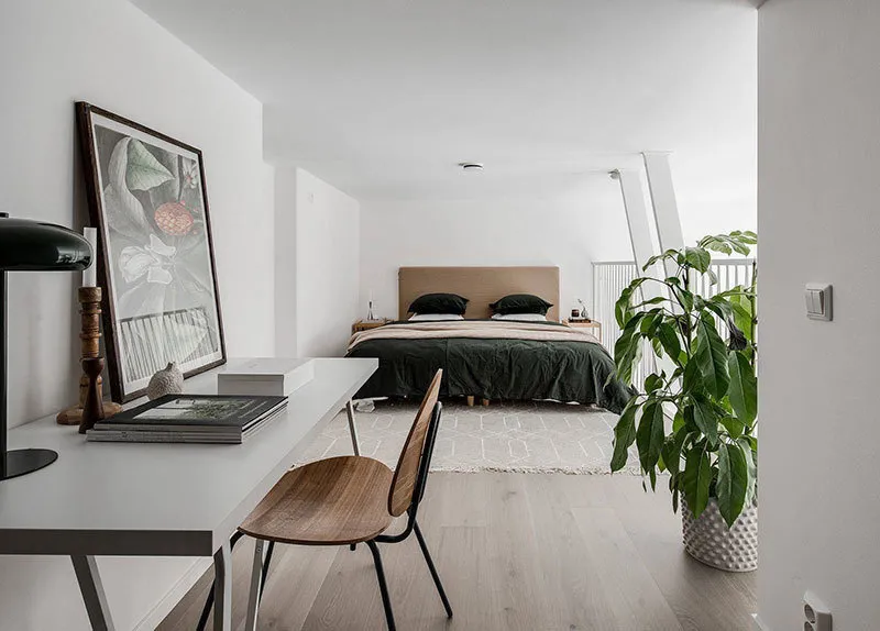 Photo: Scandinavian Study, Interior Decoration, Apartment, White, Minimalism, Beige, Up to 40 Square Meters – Photo on Our Website