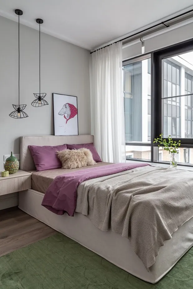 Foto: Dormitorio en estilo Moderno, Apartamento, Proyecto de la Semana, Moscú, 3 habitaciones, Oksana Belozерova – foto en nuestro sitio web