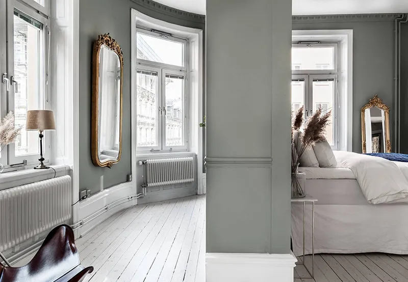 照片:现代、斯堪的纳维亚、折中主义风格厨房和餐厅,室内装饰,公寓,红色、灰色、粉色,60-90平方米 – 网站上的照片