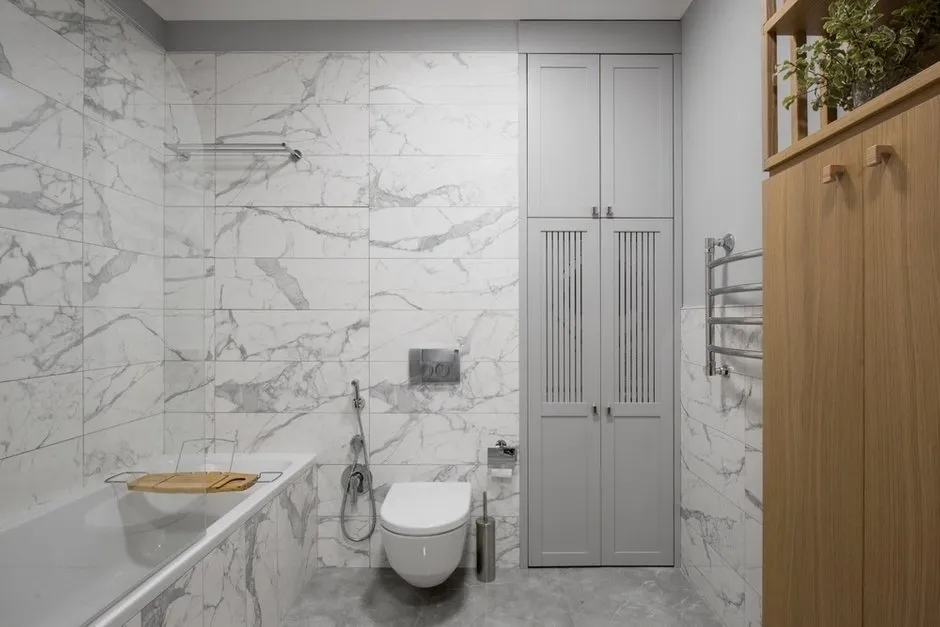 照片：浴室，现代风格，斯堪的纳维亚风格，公寓，空间重组，莫斯科，Inna Velychko，3个房间，60-90平方米 – 网站上的照片