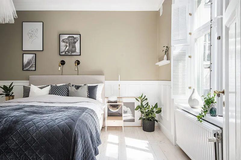 照片：瑞典北欧风格卧室，室内装饰，beige – 网站上的照片