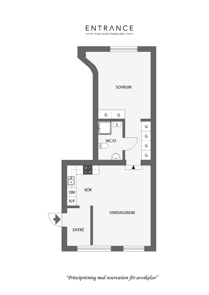 照片：斯堪的纳维亚风格布局，室内装饰，公寓，瑞典，2室，40-60平方米 – 我们网站上的照片