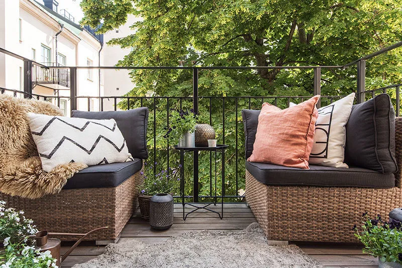 照片：瑞典北欧风格阳台，室内装饰，beige – 网站上的照片