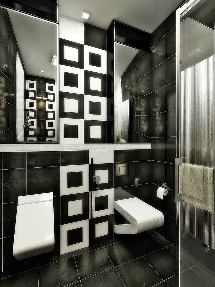 来自项目白黑浴室设计 by Design Ideas Crimea – 我们网站上的室内设计照片
