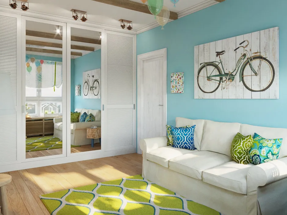 Foto: Wohnzimmer im Stil Skandinavisch, Kinderzimmer, Schlafzimmer, Provence und Countryside, Loft, Modern, Wohnung, Tipps, Minimalismus, bis zu 40 qm – Fotos auf unserer Website