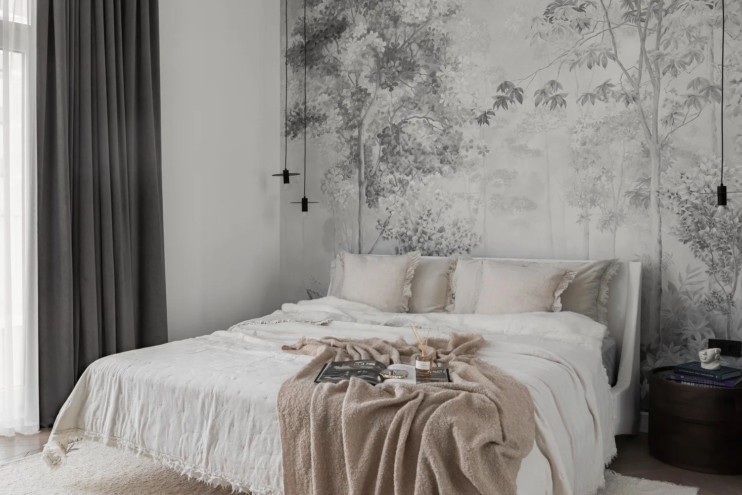 Foto: Habitación principal en estilo moderno, clásico, decoración del interior, apartamento, proyecto de la semana, San Petersburgo, 2 habitaciones, 60-90 metros, Maria Sofronova – foto en nuestro sitio web