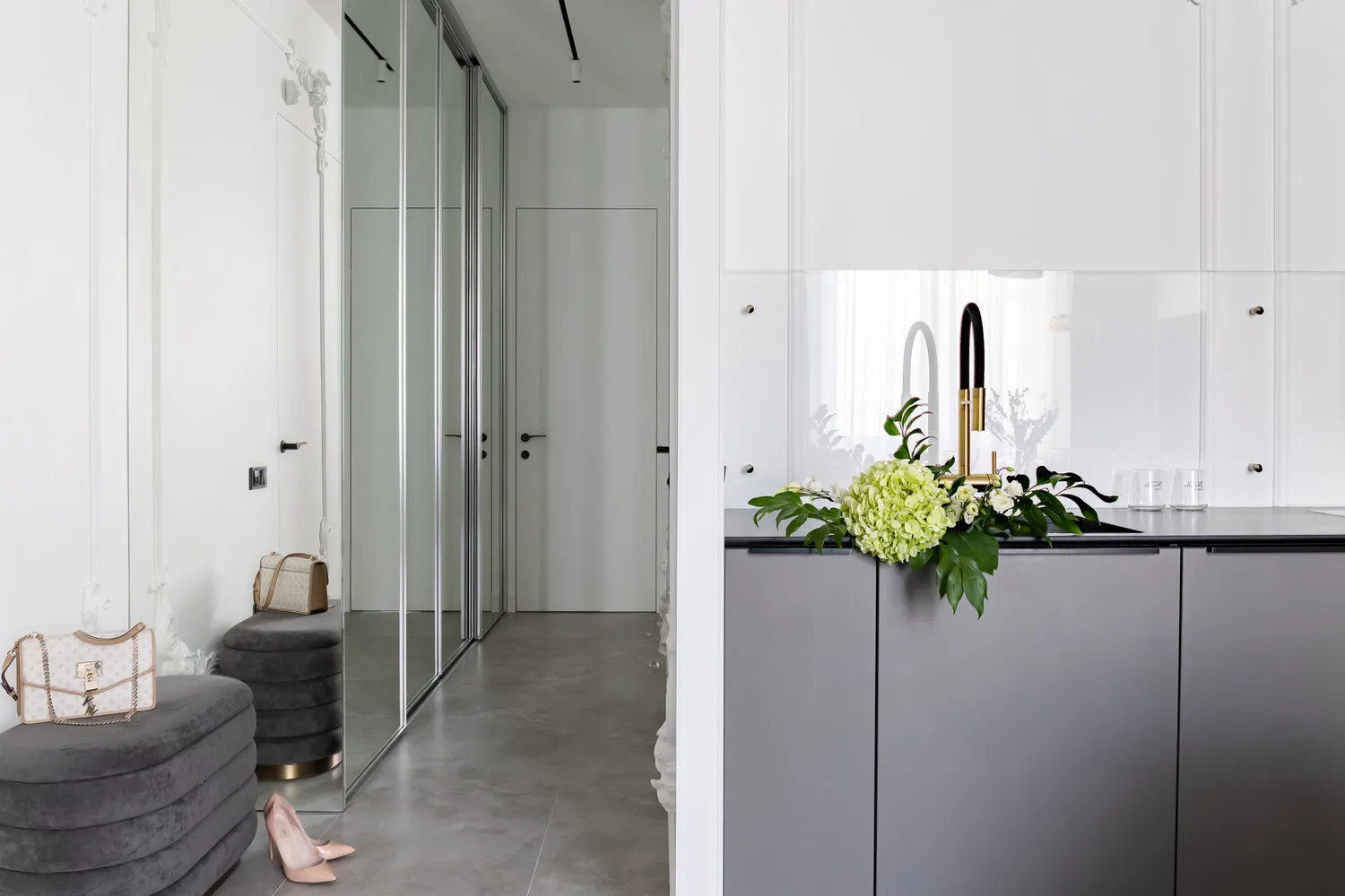 Foto: Vestíbulo en estilo moderno, clásico, decoración del interior, apartamento, proyecto de la semana, San Petersburgo, 2 habitaciones, 60-90 metros, Maria Sofronova – foto en nuestro sitio web