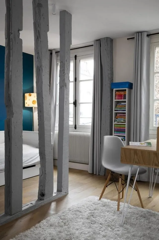 Photo: Children's room in Modern, Eclectic, Interior Decor, Apartment, France, Minimalism, Paris, Blue, 4+ rooms, Over 90 sqm – photo on our site