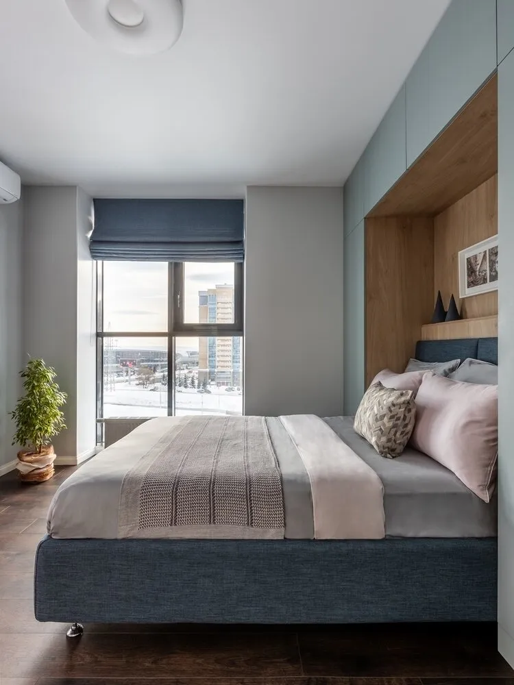 Foto: Dormitorio en estilo Moderno, Apartamento, Proyecto de la Semana, 3 habitaciones, 60-90 metros, Ufa, Ksenia Lanina – foto en nuestro sitio web