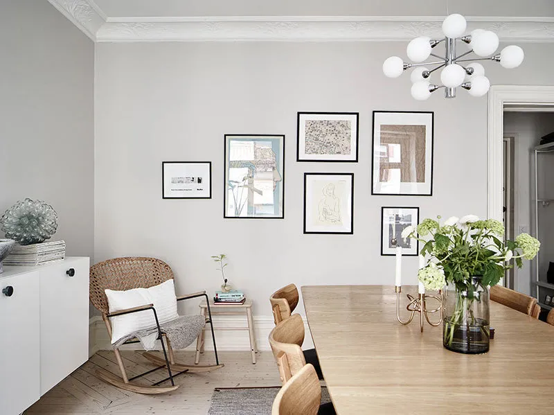 Foto: Cocina y comedor en estilo nórdico, Decoración de interiores, Apartamento, Suecia, Gotemburgo, 2 habitaciones – foto en nuestro sitio web