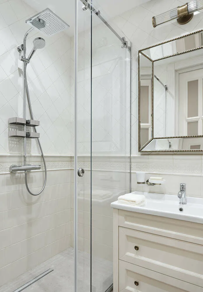 Foto: Baño en estilo Clásico, Vivienda, Proyecto de la Semana, Moscú, Edificio de ladrillo, 3 habitaciones, 60-90 m², Alena Chmeléva, Art Concept – fotos en nuestro sitio web