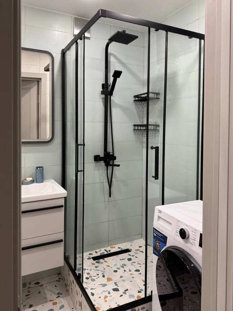 Foto: Baño en estilo Escandinavo, Moderno, Apartamento, Proyecto del día, San Petersburgo, Krushchev, 2 habitaciones, 40-60 metros, Anna Karacheva – fotos en nuestro sitio web